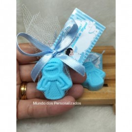 10 sabonetes anjinho azul lembrancinha de batizado