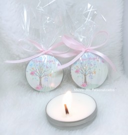10 velas perfumadas lembrancinha maternidade jardim encantado rosa