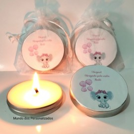 10 velas perfumadas Luxo elefantinha lembrancinha de maternidade