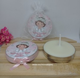 10 velas perfumadas lembrancinha de batizado rosa